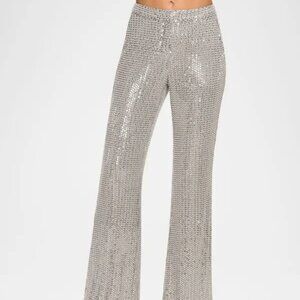 Ramy Brook Olivian Sequin Pants Silver- Size 0